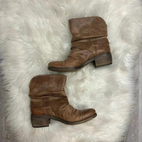 Aldo made in Italy  boots cognac tan brown slouchy leather western boots sz 7 - Picture 6 of 6